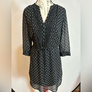 Elegant Black Patterned Dress